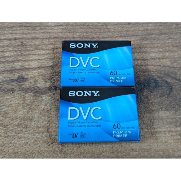 Sony DVC‎ 60 Minute Cassettes Lot of 2 New Sealed DVM60PRR - Picture 1 of 2